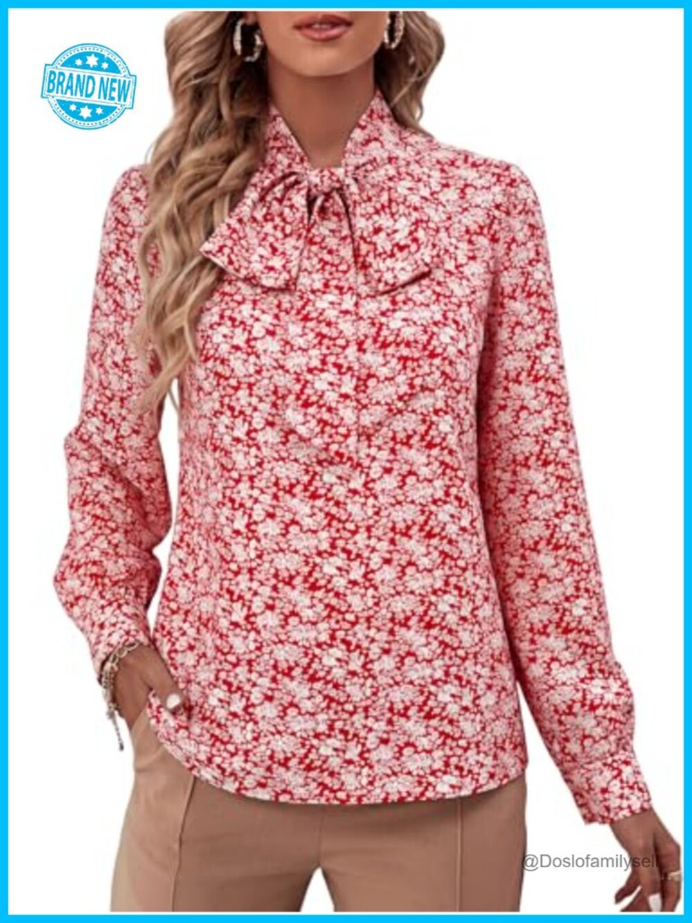 Chiffon Bow Tie Neck Long Sleeve Blouse Office Work Top